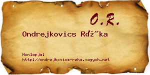 Ondrejkovics Réka névjegykártya