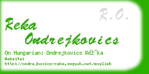 reka ondrejkovics business card